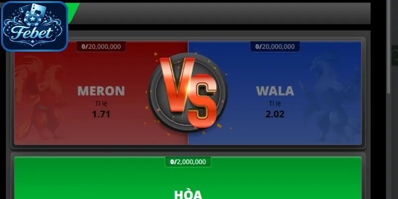 Ba lựa chọn trọng tâm tạo nhịp trận đá gà Febet