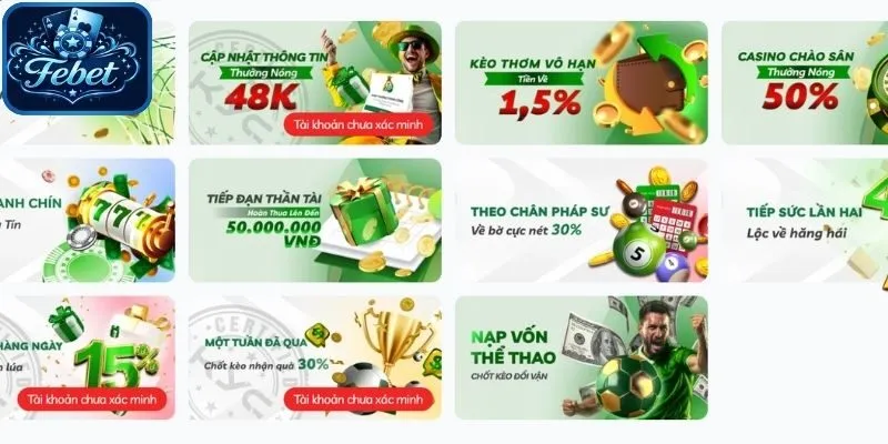 Ưu đãi nổi bật khuyến mãi febet hấp dẫn nhất hiện nay