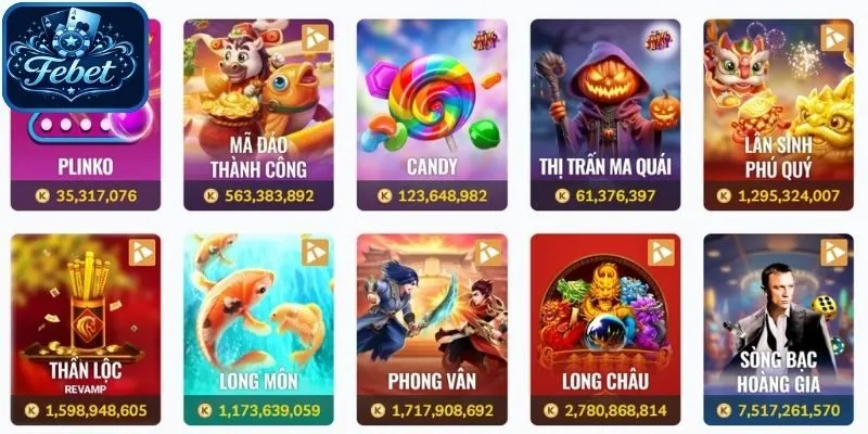 Khám phá danh mục nổ hũ Febet đa dạng 