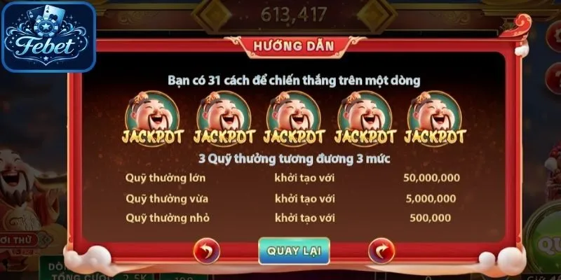 Jackpot nổ hũ thần tài Febet cực lớn